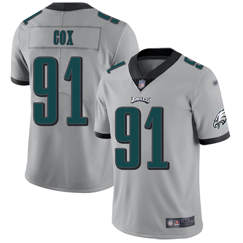 Men Philadelphia Eagles #91 Fletcher Cox Limited Silver Inverted Legend NFL Jersey Football